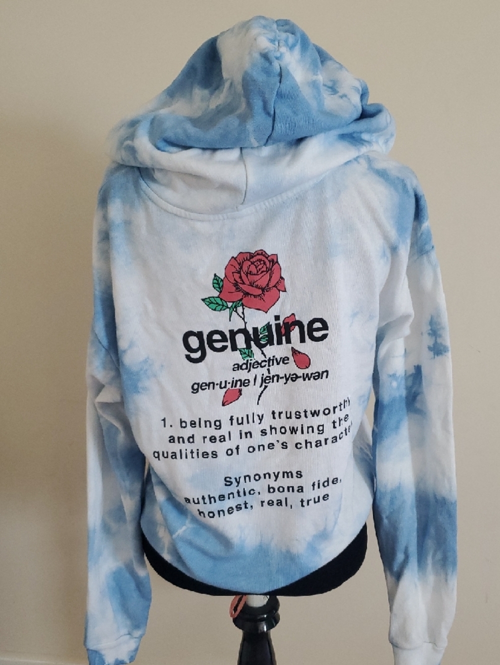 Mighty Fine Light Blue Tie-Dye Genuine Hoodie M - Picture 2 of 3
